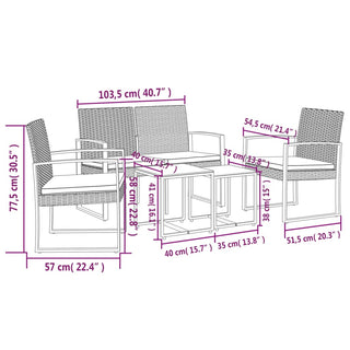 Tuinset Met Kussens Polypropeen Rattan