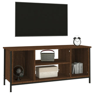 Tv-Meubel 102X35X45 Cm Bewerkt Hout Bruin Eikenkleur