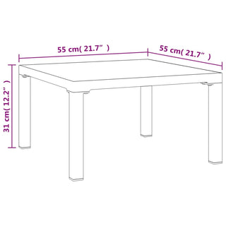 Salontafel Tuin 55X55X31 Cm Dpc En Staal Grijs