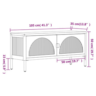 Tv-Meubel 105X35X50 Cm Glas En Staal Zwart