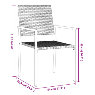 Tuinstoelen 54X62,5X89 Cm Poly Rattan Zwart