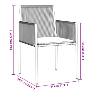 Tuinstoelen Met Kussens 54X60,5X83,5 Cm Poly Rattan Zwart