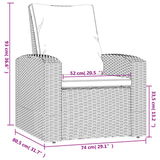 Tuinstoel Verstelbaar Met Kussens Poly Rattan