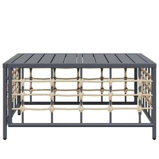 Tuintafel 70X70X34 Cm Poly Rattan Antracietkleurig