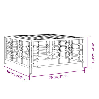 Tuintafel 70X70X34 Cm Poly Rattan Antracietkleurig