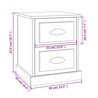 Nachtkastjes 39X39X47,5 Cm Bewerkt Hout