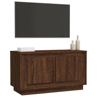 Tv-Meubel 80X35X45 Cm Bewerkt Hout Bruin Eikenkleur