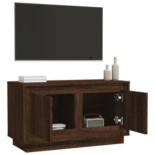 Tv-Meubel 80X35X45 Cm Bewerkt Hout Bruin Eikenkleur