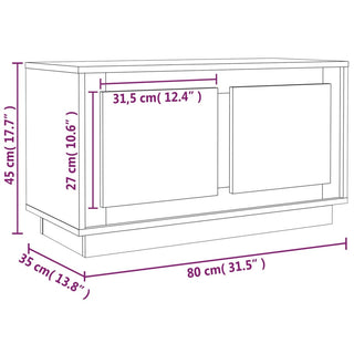 Tv-Meubel 80X35X45 Cm Bewerkt Hout Bruin Eikenkleur