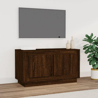 Tv-Meubel 80X35X45 Cm Bewerkt Hout Bruin Eikenkleur