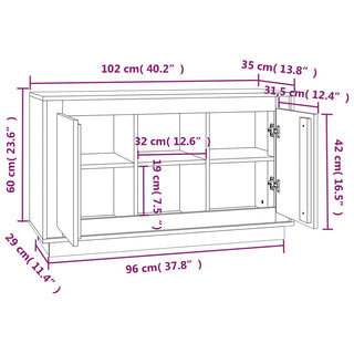 Dressoir 02X35X60 Cm Bewerkt Hout