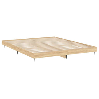 Bedframe Bewerkt Hout Kleurig Sonoma Eiken