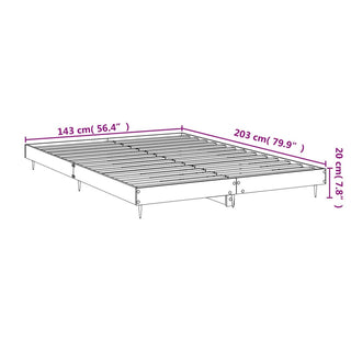 Bedframe Bewerkt Hout Kleurig Sonoma Eiken