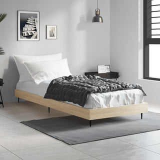 Bedframe Bewerkt Hout Kleurig Sonoma Eiken