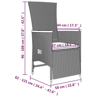 5-Delige Tuinset Met Kussens Poly Rattan Grijs