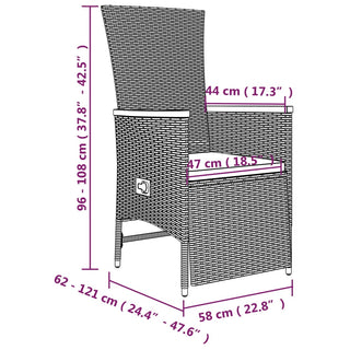 3-Delige Tuinset Met Kussens Poly Rattan Grijs