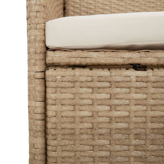 9-Delige Tuinset Met Kussens Poly Rattan Beige