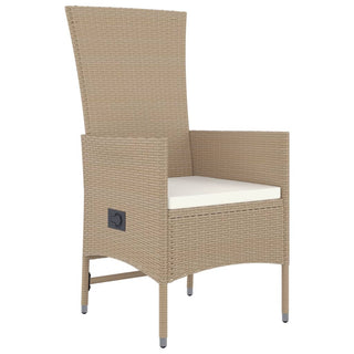 3-Delige Tuinset Met Kussens Poly Rattan Beige