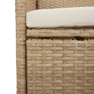 7-Delige Tuinset Met Kussens Poly Rattan Beige