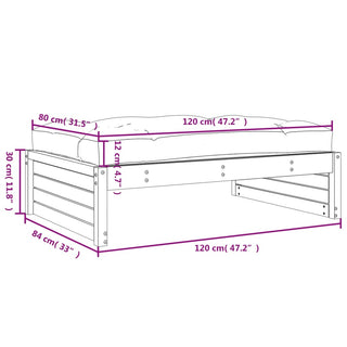 Tuinvoetenbank 120X80 Cm Massief Grenenhout Honingbruin