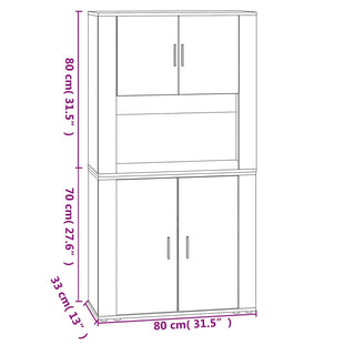 Hoge Kast Bewerkt Hout Wit