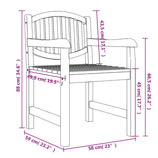 Tuinstoelen 58X59X88 Cm Massief Teakhout