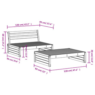 Loungeset Massief Grenenhout