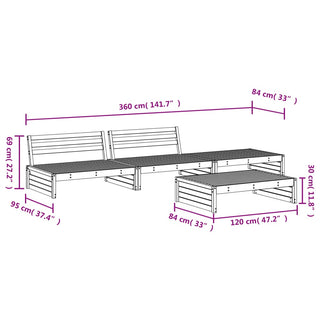 Loungeset Massief Grenenhout