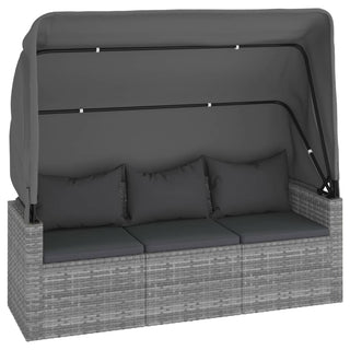 4-Delige Loungeset Met Kussens Poly Rattan Grijs