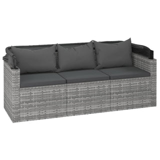 4-Delige Loungeset Met Kussens Poly Rattan Grijs