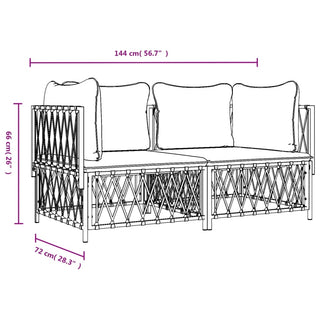 2-Delige Loungeset Met Kussens Staal Kleurig