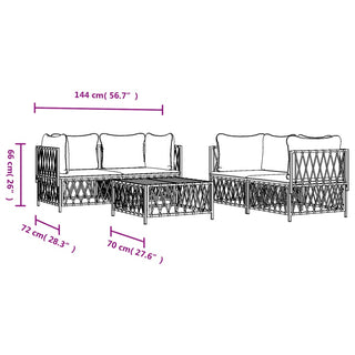 5-Delige Loungeset Met Kussens Staal