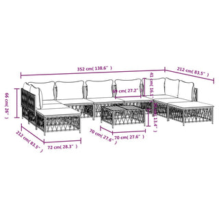 Loungeset Met Kussens Staal