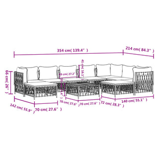 Loungeset Met Kussens Staal