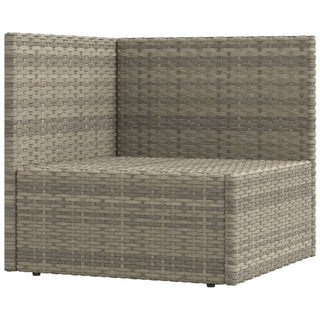 5-Delige Loungeset Met Kussens Poly Rattan Grijs