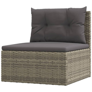 5-Delige Loungeset Met Kussens Poly Rattan Grijs