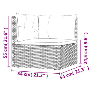 8-Delige Loungeset Met Kussens Poly Rattan Grijs