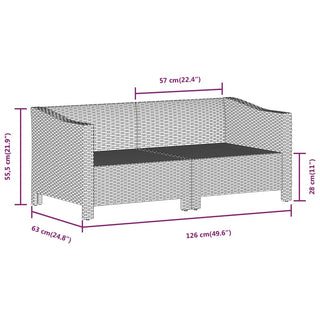 7-Delige Loungeset Met Kussens Poly Rattan Grijs