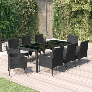 Tuinset Poly Rattan Zwart