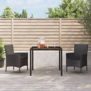 Tuinset Met Kussens Poly Rattan Zwart