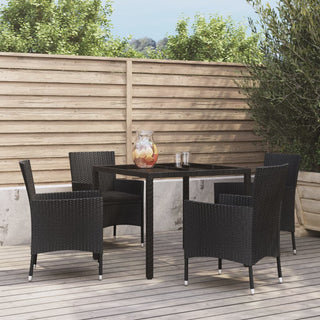 Tuinset Met Kussens Poly Rattan Zwart