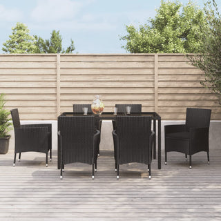 Tuinset Met Kussens Poly Rattan Zwart