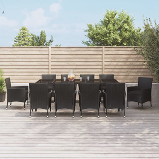 Tuinset Met Kussens Poly Rattan Zwart