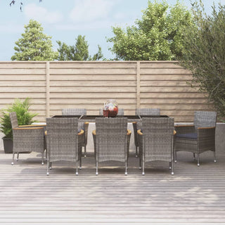 Tuinset Met Kussens Poly Rattan Grijs