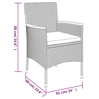 Tuinset Met Kussens Poly Rattan Grijs