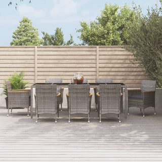 Tuinset Met Kussens Poly Rattan Grijs