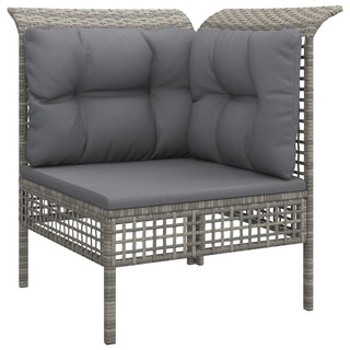 6-Delige Loungeset Met Kussens Poly Rattan Grijs