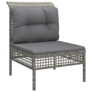 6-Delige Loungeset Met Kussens Poly Rattan Grijs