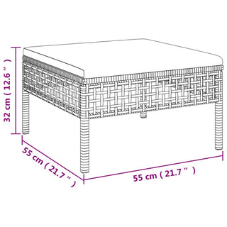 7-Delige Loungeset Met Kussens Poly Rattan Grijs