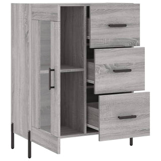 Dressoir 69,5X34X90 Cm Bewerkt Hout Eikenkleurig